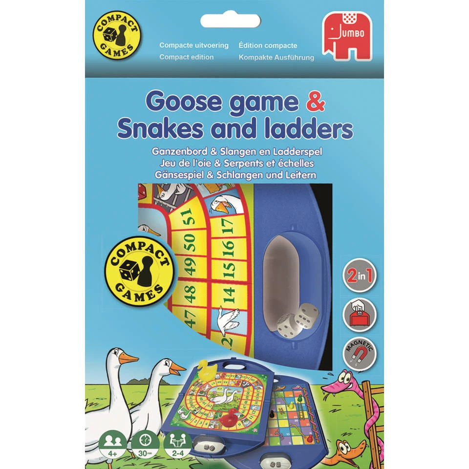 Jumbo Ganzenbord & Slangen En Ladders Reisspel 6 Jumbo Ganzenbord & Slangen En Ladders Reisspel - Afbeelding 6