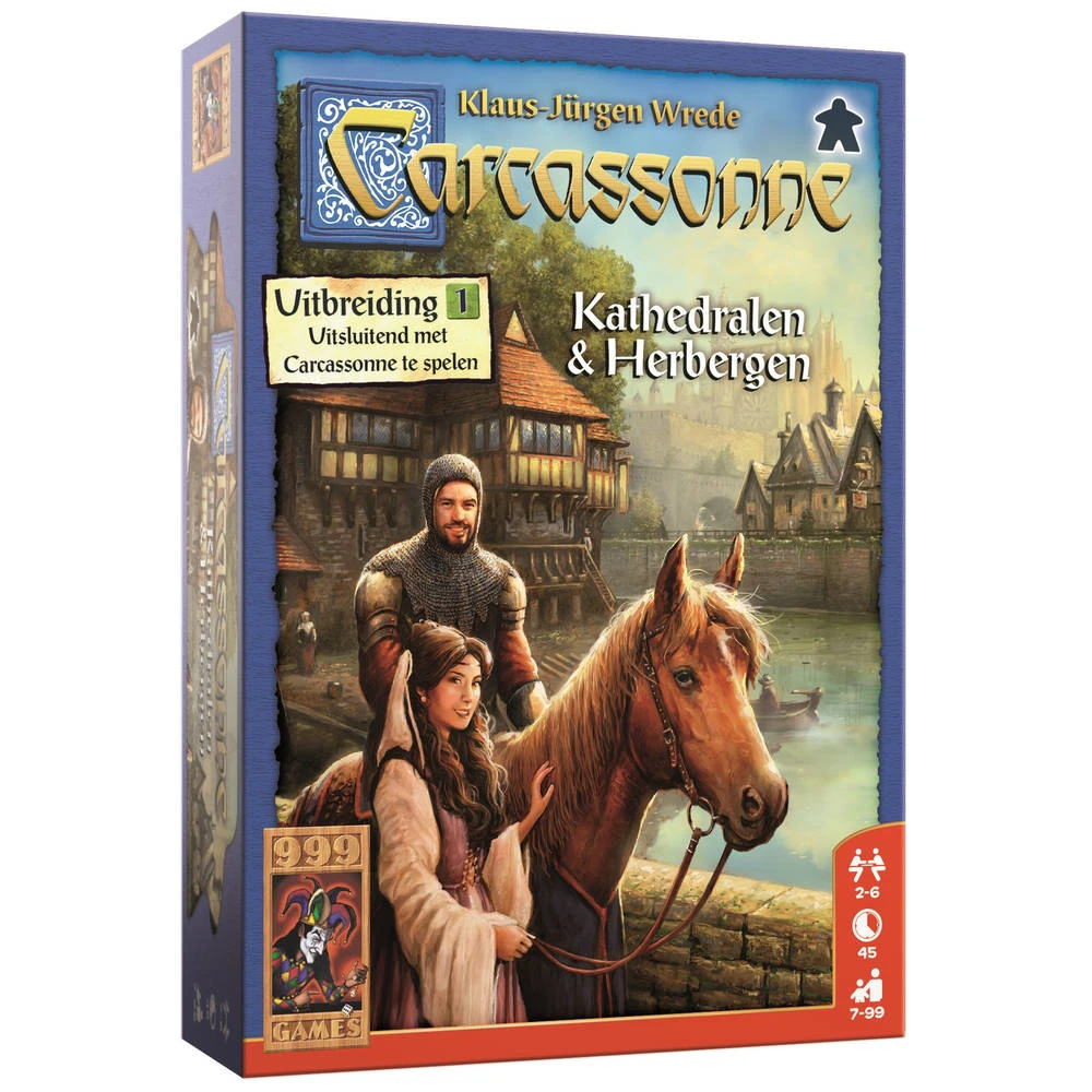 999 Games Carcassonne Uitbreiding: Kathedralen & Herbergen 2 999 Games Carcassonne Uitbreiding: Kathedralen & Herbergen - Afbeelding 2