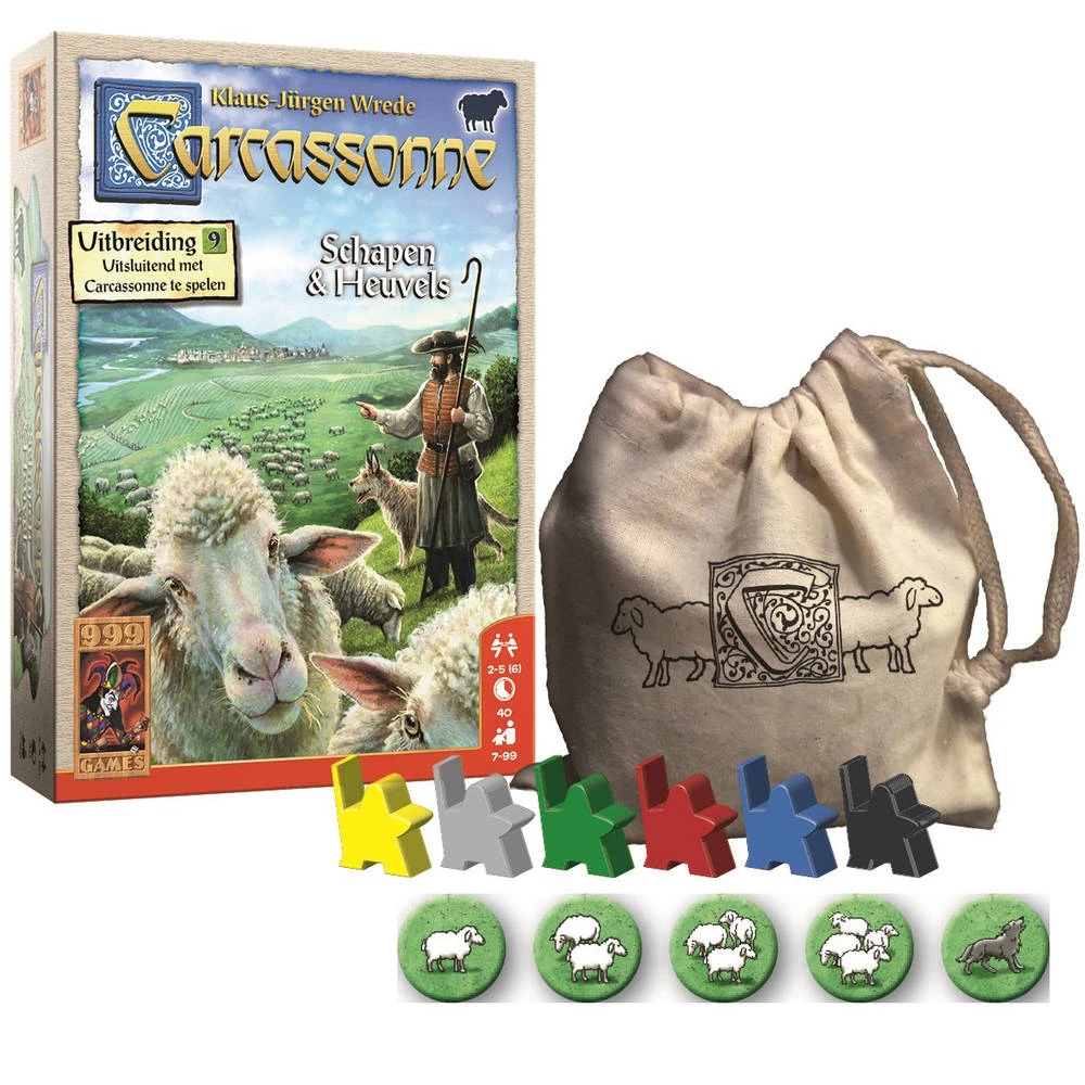 999 Games Carcassonne Uitbreiding: Schapen En Heuvels Spel 1 999 Games Carcassonne Uitbreiding: Schapen En Heuvels Spel